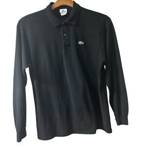 Lacoste Men's Vintage Black Polo Shirt Tag 6 or Large